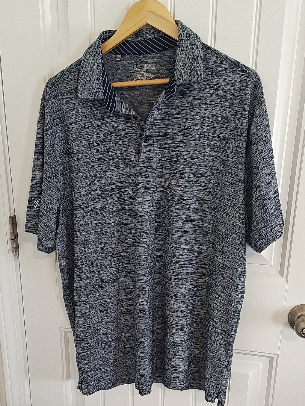 Men's Under Armour Heatgear Heathered Grey Polo Shirt Xl
